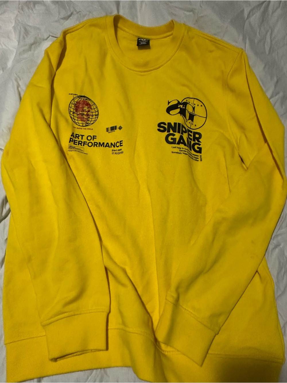 Sniper Gang Yellow Graphic Crewneck Sweatshirt